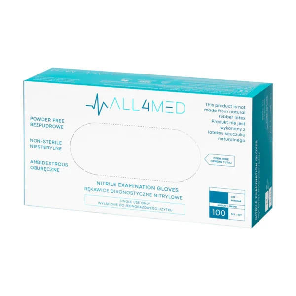 All4med disposable diagnostic nitrile gloves PINK 100 pieces - Image 2