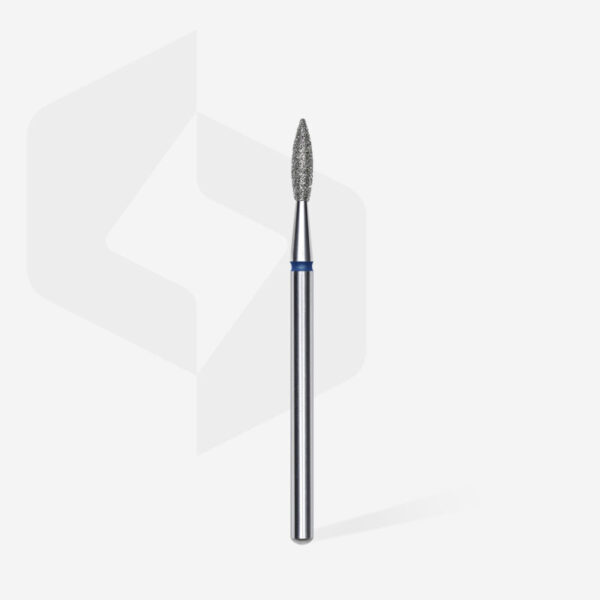 Diamond nail drill bit pointed flame blue EXPERT head diameter 2,1 mm / working part 8 mm - Image 2