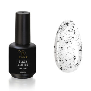 Black Glitter Top Coat – 15 ml