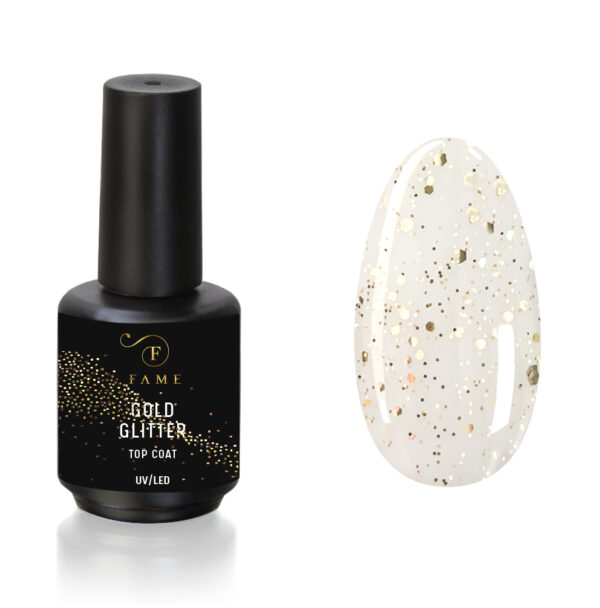 Gold Glitter Top Coat – 15 ml
